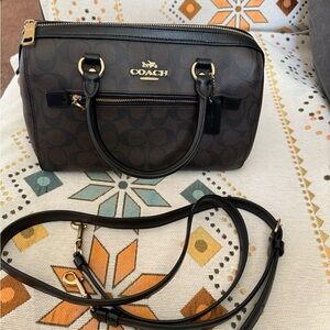 Coach Dark Brown Signature Satchel